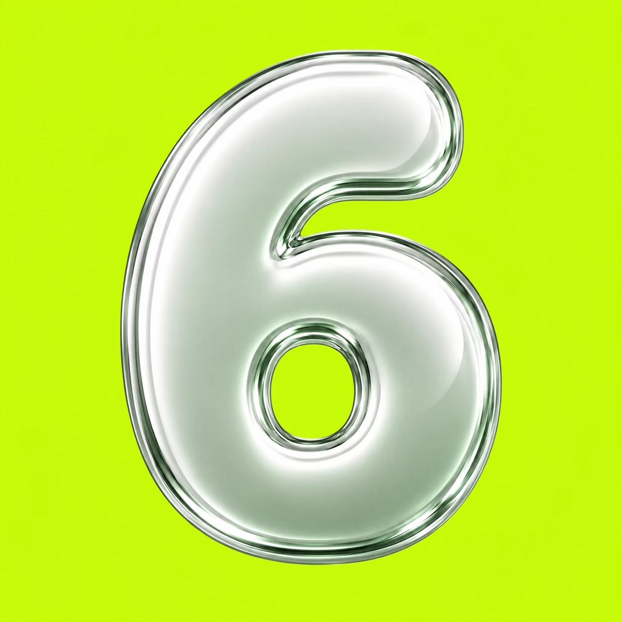 Chrome 6 on lime green. The $6 logo.